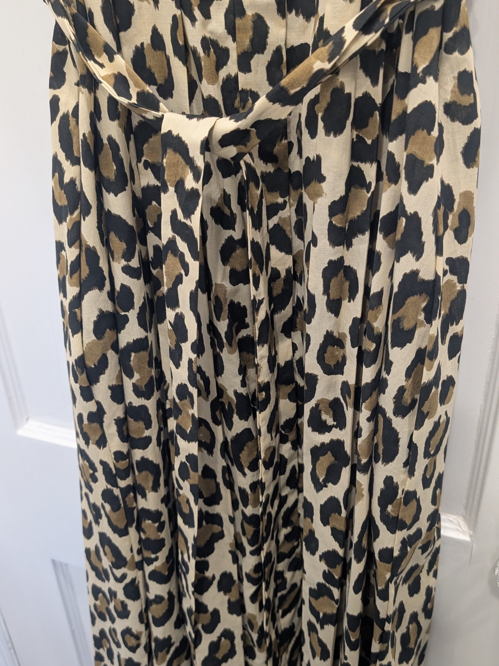 Zara Leopard Print Maxi Buttondown Dress - Beige Black Brown - Picture 5 of 6
